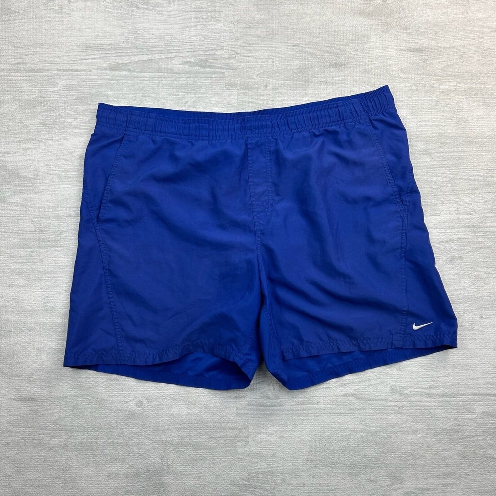 Vintage Nike Gym Shorts‎ Adult XL Blue Small Swoosh Embroidered Spell Out